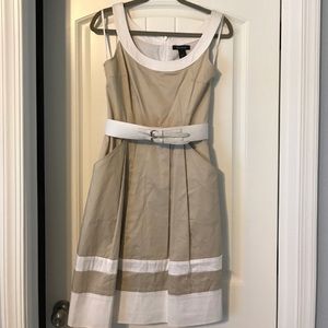 WHBM fit and flare dress with belt